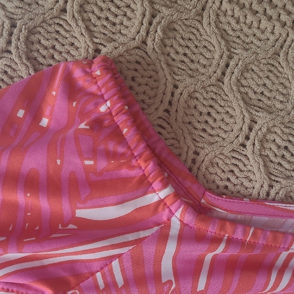 La Mer Luxe Pink & White Abstract Print Resort Dress - Size L - Picture 3 of 6